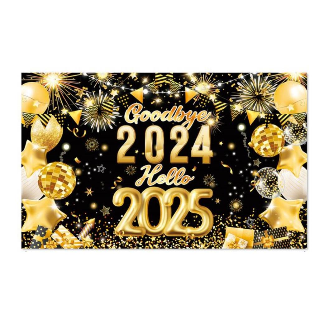 Dekorativ Nedräkningsbanner Festlig Glitter Återanvändbar Fotobakgrund Elegant Festrekvisita för Firande