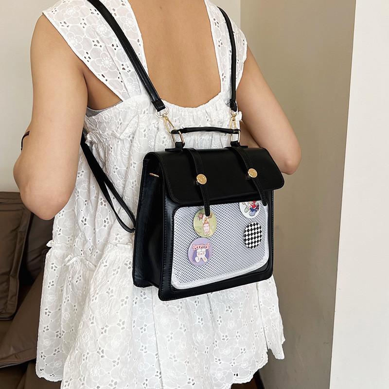 Trendy 2024 Summer New Vintage Minimalist Stylish Backpack For Women With Pu Material