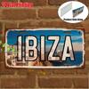 D Flatpc Vintage Aluminiumschild Nur zur Dekoration Außenwandkunst IBIZA Aluminiumschild Retro-Dekor Insel-Dekor