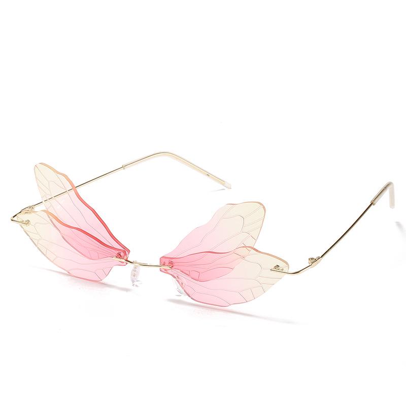 

Трендовые безободковые солнцезащитные очки-градиент «Стрекоза» для женщин, 2024 Adult