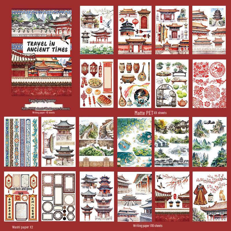 Europäische Retro Weihnachts-Cartoon-Sticker: Ausgestanzte Charaktere zur Tagebuchdekoration und für Festivalthemen