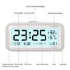 Digital LED Clock with Temp Humidity Sensor Adjustable Brightness Dual Alarm Mode for Home Office2