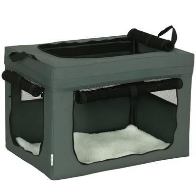 Transporteur pour animaux de compagnie 60 cm, avec coussin, pour chiens miniatures - Gris