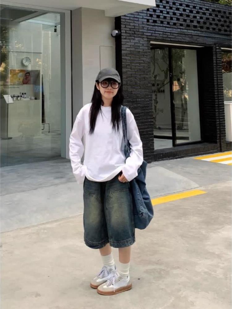 Short Mujer Vintage Jean Shorts Women 2024 New Bottoms Streetwear Fashion Casual Y2k Wide Leg Chic Pants Pantalones Cortos