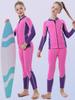 Kids' 3mm Neoprene Wetsuit with Fleece, Men's Long Sleeve Sun Suit, Women's Quick-Dry Surf Suit