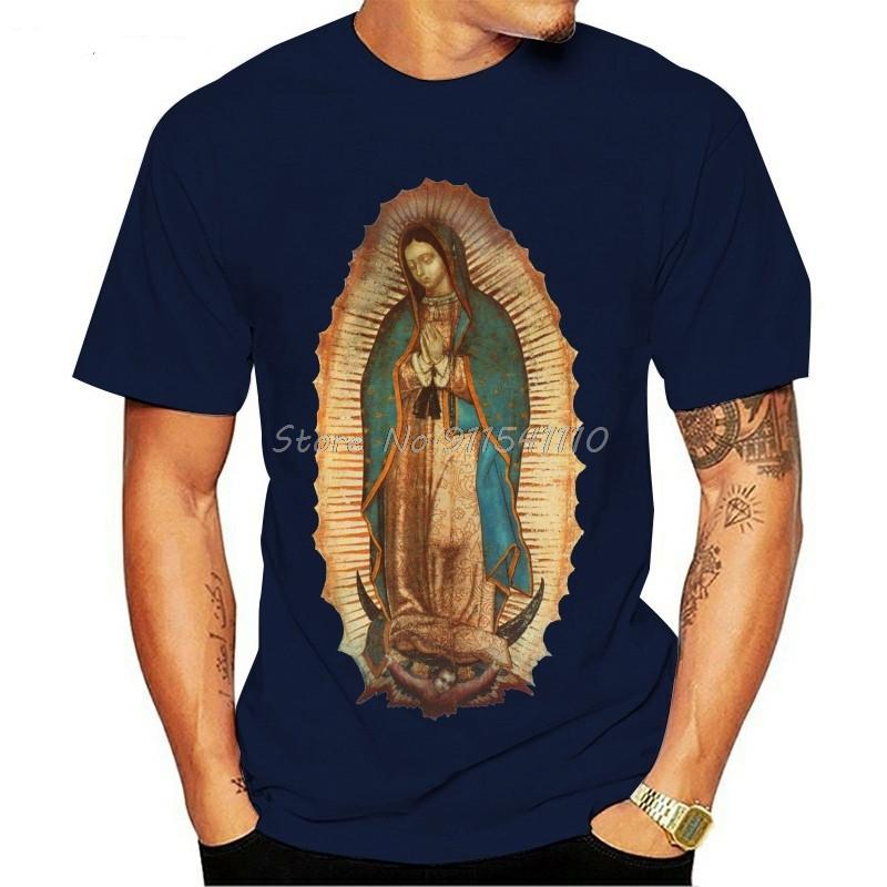 Our Lady Of Guadalupe Virgin Mary. The Madonna Religious Graphic T-Shirt. Summer Cotton Short Sleeve O-Neck Unisex T Shirt New