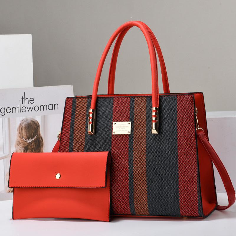 New Trendy Mother and Child Bag, Large Capacity Color Blocked Handbag, Single Shoulder Crossbody