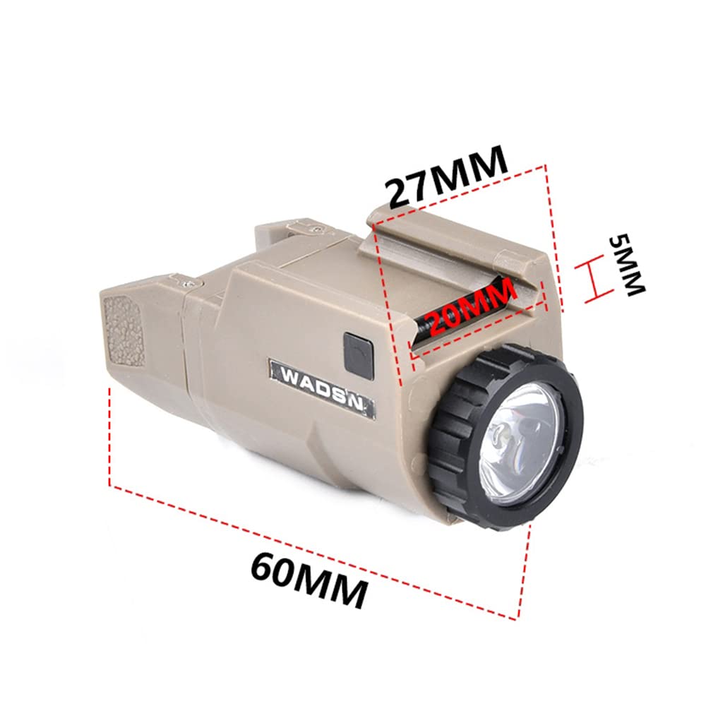 WADSN INFORCE Type APL-C Tactical Weapon Light [Compatible with G17, G18, and G19] with Strobe Function (Black)