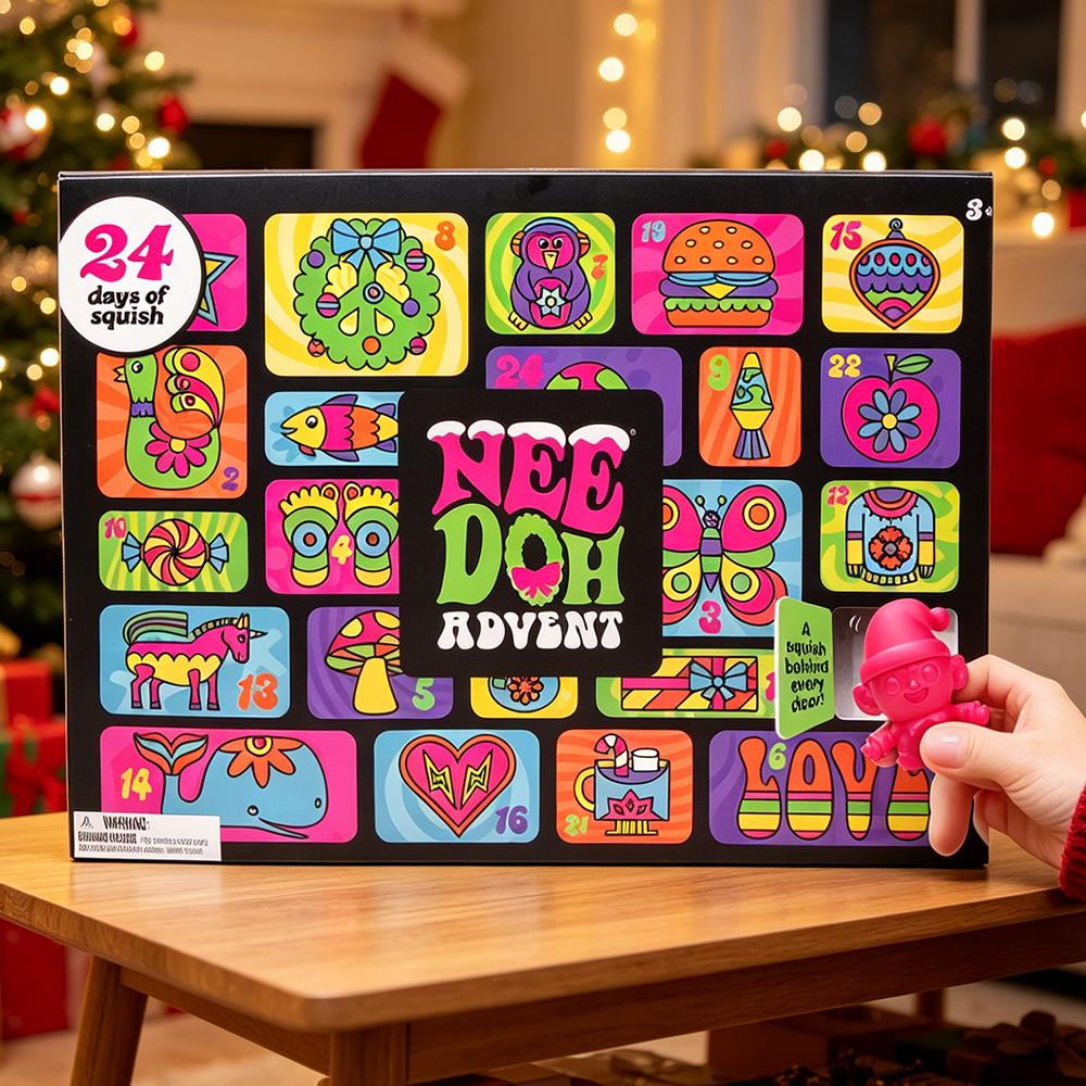 Neuer Needoh Adventskalender Geschenk für Kinder 24 Tage Countdown Neujahr Familie Freunde Blind Box Party Spielzeug Geschenk pink