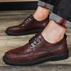 Men's Quality Leather Shoes British Business Lace Up Fashion Black Split Leather Shoes Men Moccasin