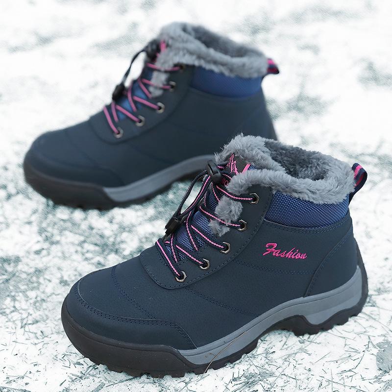 Women's Winter Snow Boots Plush Warm Cotton Shoes Wear-resistant Large Size Windproof Sports Outdoor Elastic Short Boots Women's Boots