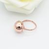Purple Gold Glossy Round Bead Ring, Simple Rose Gold-Plated Round Ball Pattern Hollow Ring