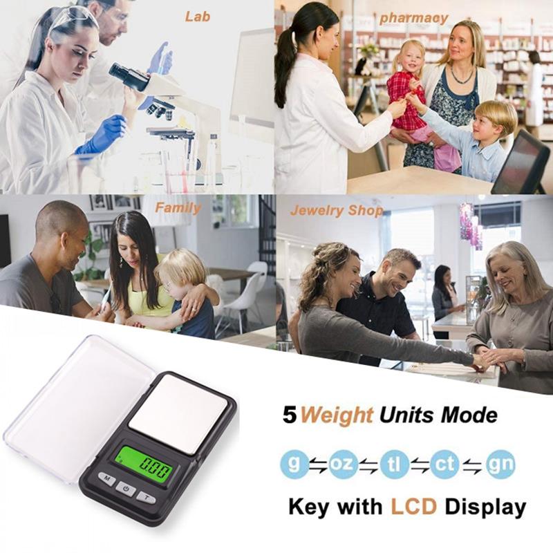 Digital Pocket Mini Scale Precision 0.01g LCD Jewelry Gold Diamond Accessories Gram Balance Weight Scales For Kitchen 500g/0.01
