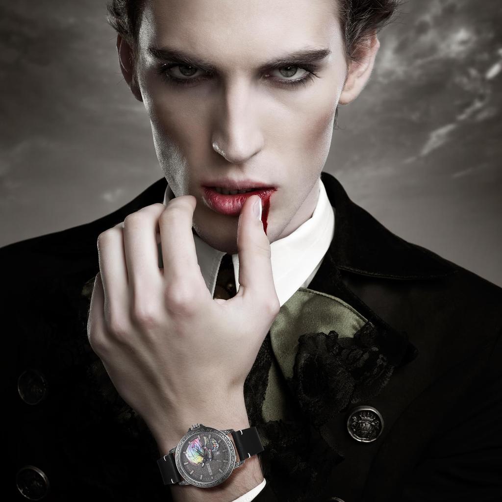 Men's Punk Skull Watch with Genuine Leather Strap: Skeleton Skull Antique Leather Watch with Waterproof Analog Quartz Movement, Gothic Accessory -