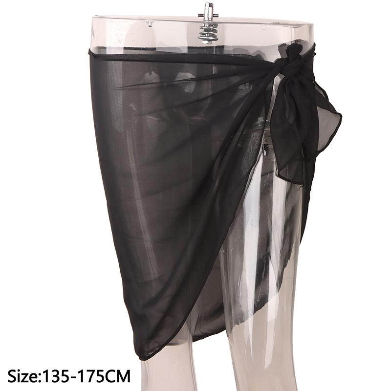 Women Chiffon Short Sarongs Cover Ups Skirt Without Bikini Beach Swimsuit Bathing Suit Wrap Skirt For Swimwear Summer Cover Ups
