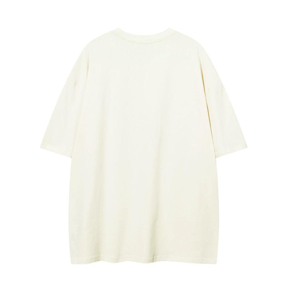 Anime Cartoon Printed Short Sleeved T-shirt for Men's Casual Pure Cotton Breathable Round Neck Five Quarter Sleeve T-shirt Instagram Street Trend