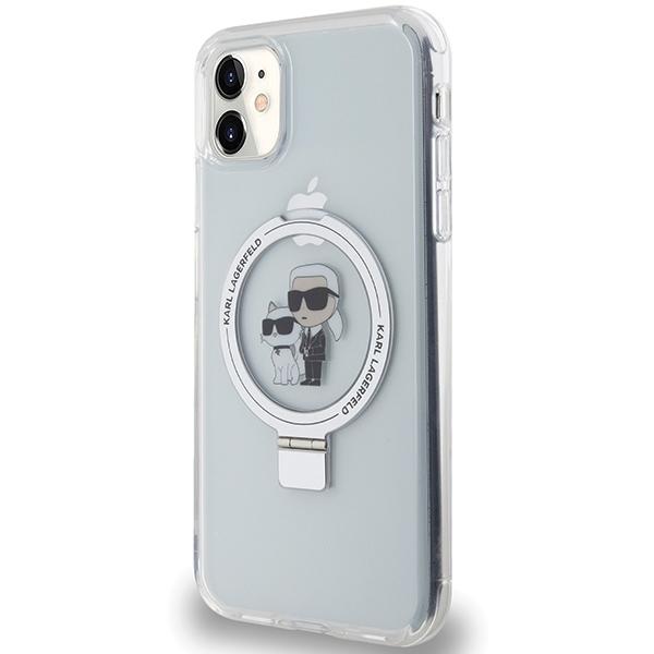 Karl Lagerfeld KLHMN61HMRSKCH iPhone 11 / Xr 6.1" White/white Hardcase Ring Stand Karl&Choupette MagSafe