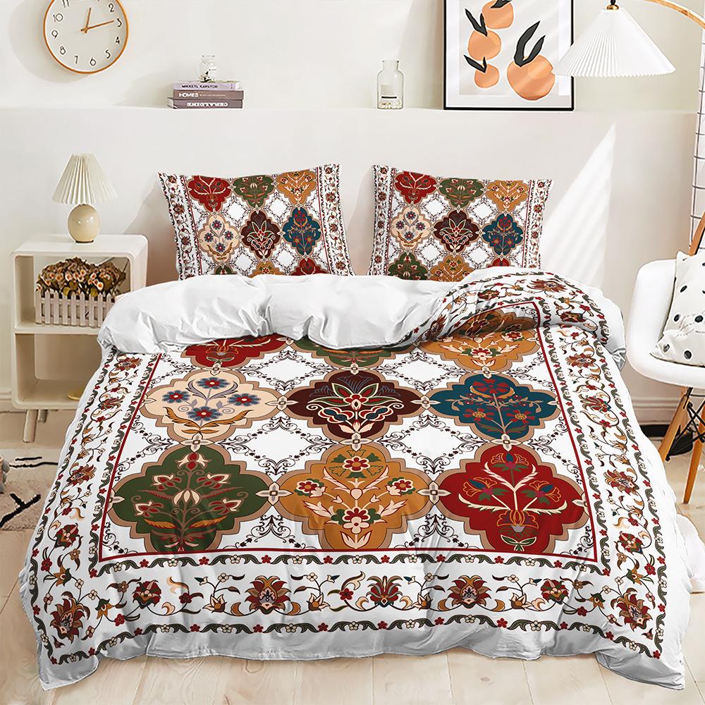 Bed Three-Piece Court Pattern Kit Bohemian Quilt Cover Two-Piece Bedroom