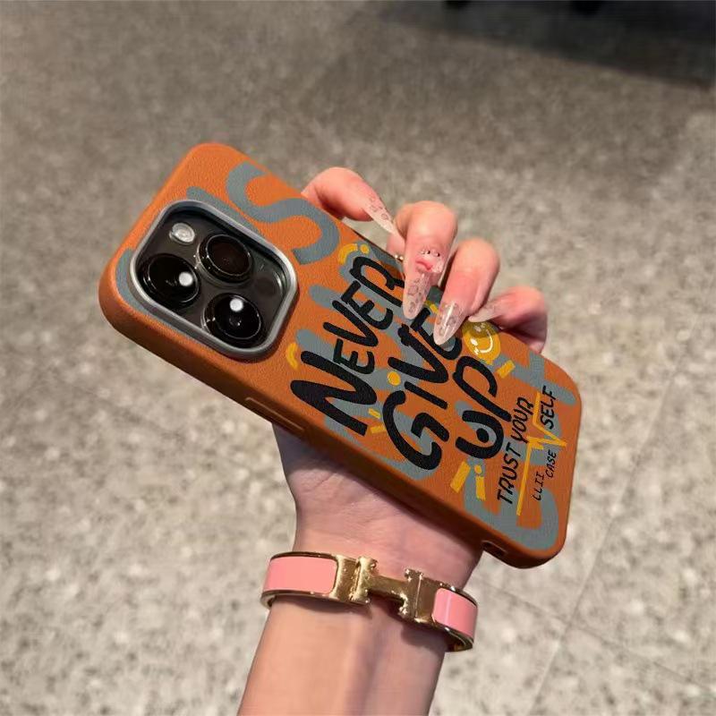 Never Give Up iPhone Case: Compatible with iPhone 12-17, Creative Design for Europe & US