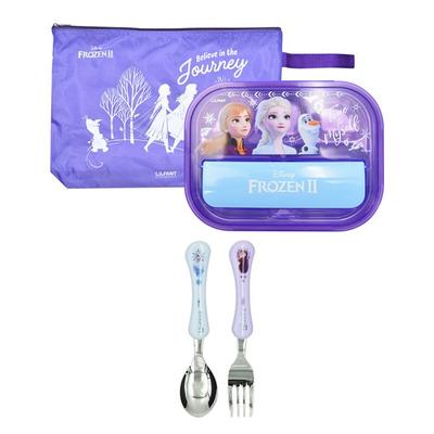 Lilpang Frozen 2 All-in-One-Besteck-Teller-Set + Wave-Löffel-Gabel-Set, gemischte Farben, Teller + Tasche + Löffel + Gabel, beliebte koreanische Elternartikel