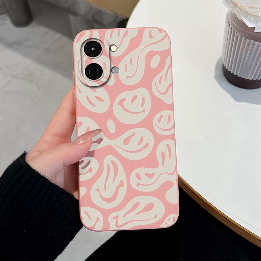 Cute Smiley Face Pattern Fashion Case For Tecno Spark Go 3 2 1S 30 40 40C Pova 7 Ultra Pro Neo Phone Cover Soft Liquid Silicone Non Slip Durable Shell