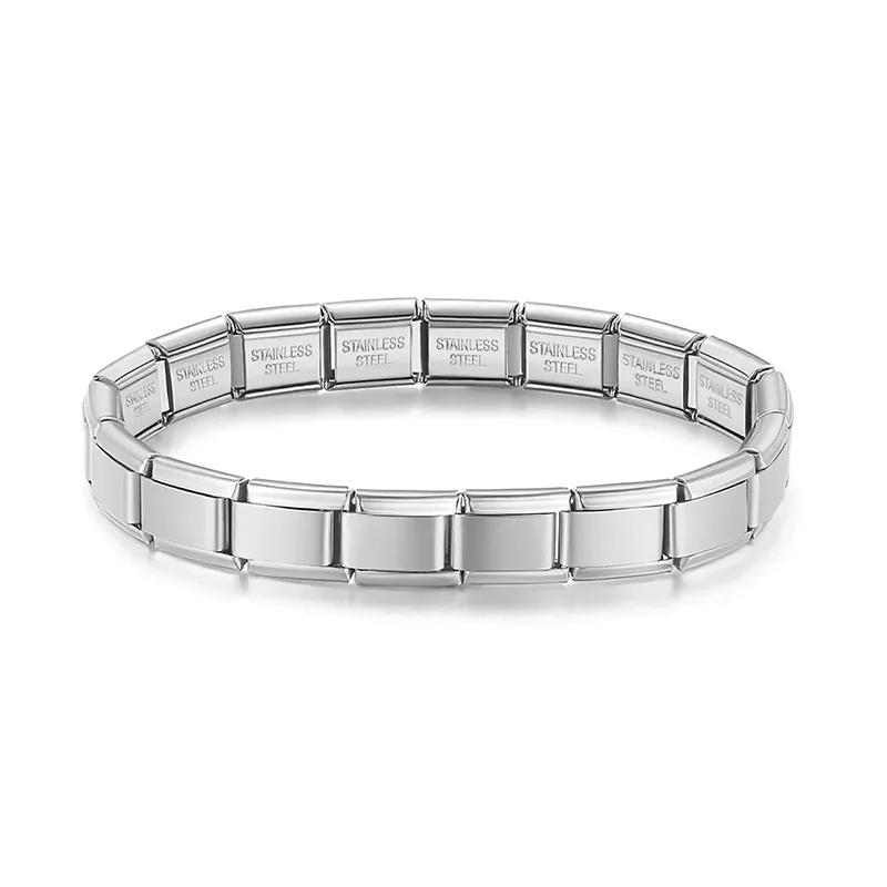 

Hapiship 2024 New Women s Jewelry DIY 9mm Width Itanlian Elastic Charm Bracelet Fashion Stainless Steel Fashion Bangle ST-Bao