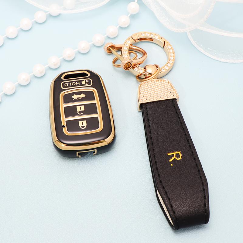Auto Remote Shell Fob Holder Keychain Car Key Cover Case Cap For Honda Crv Jazz Hr-V Hrv Accord Civic 2013 2014