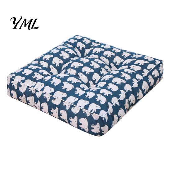 Comfortable Floor Pillow for Tatami Modern Stylish Chair Cushion, Ultra Soft Square Geometric or High-elastic PP Cotton Office Pad Plant Prints,