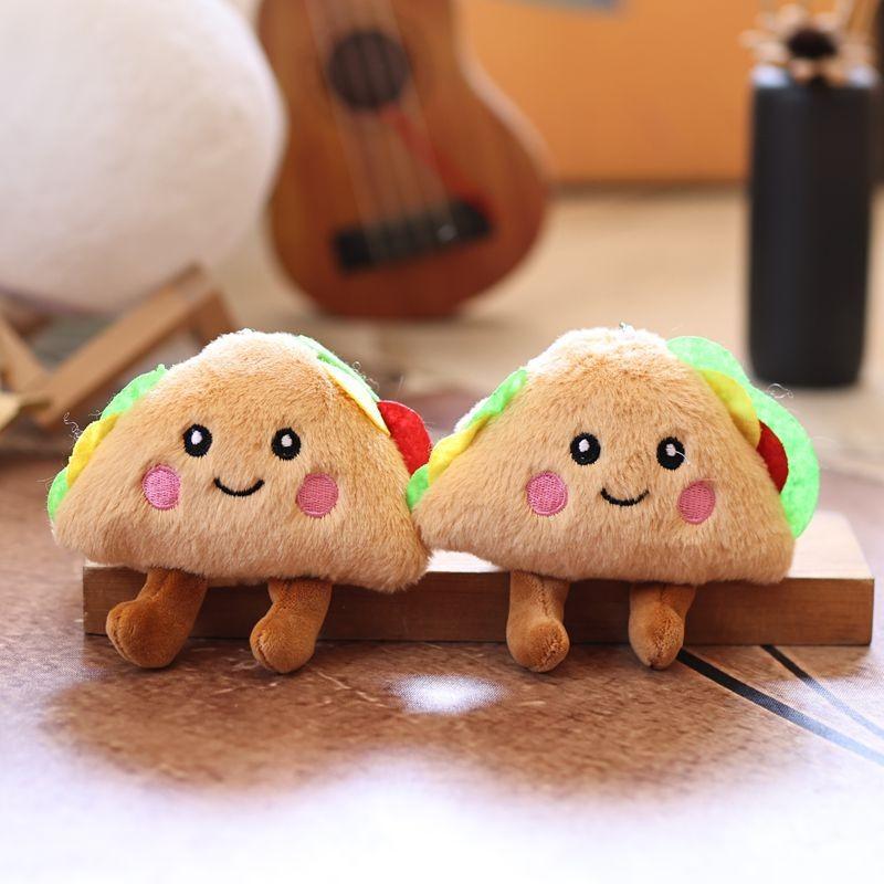 Bread Taco Plush Doll Keychain Bag Charm With Pp Cotton Fill For Gift Kids