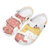 White Printed EVA Clogs Unisex Easy Clean Flexible Garden Shoes Slip On Beach Pool Bathroom Home Daily Shoes Outdoor Use