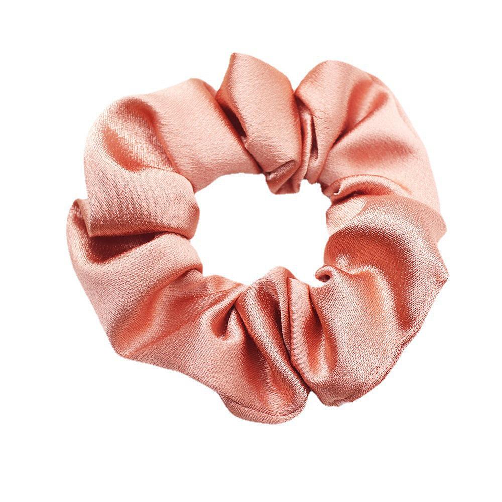 Minimalist Solid Satin Hair Tie Ponytail Accessory with Hang Tag