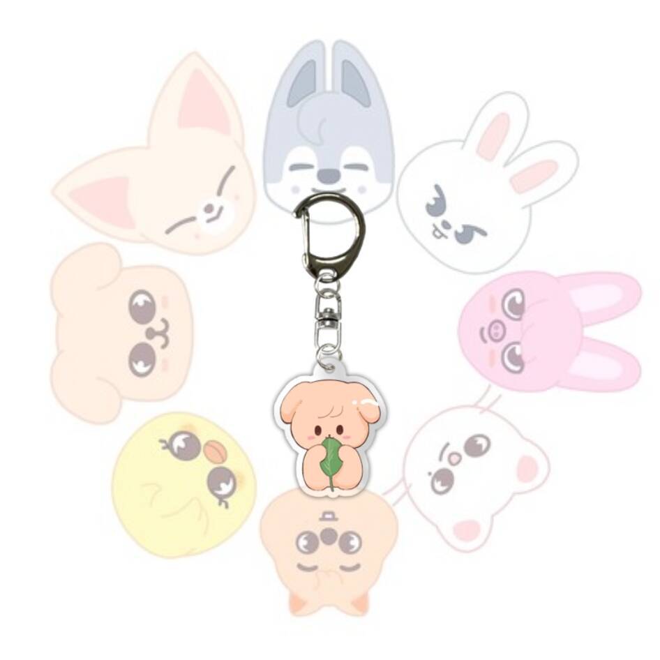 SKZOO New Cartoon Cute Acrylic Keychain Stray Kids Doll Acrylic Keychain Backpack Pendant Decoration Children's Toy Gift