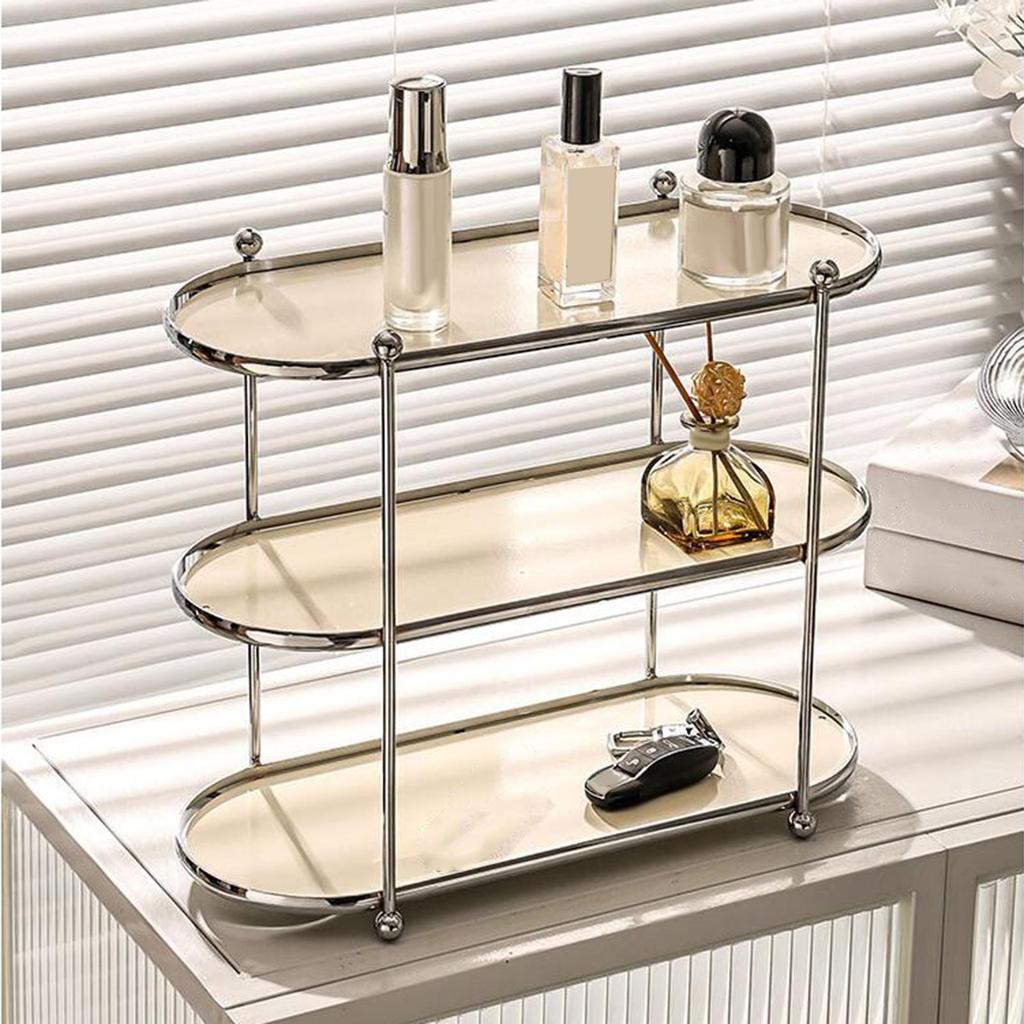Bathroom Counter Organizer Shelf Cosmetic Storage for Bedroom 3 Layer