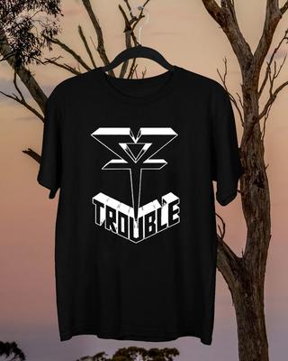 Trouble T Shirt Tops Tees Men's Women's Band Logo Classic Short Sleeve Black All Size Shirt
