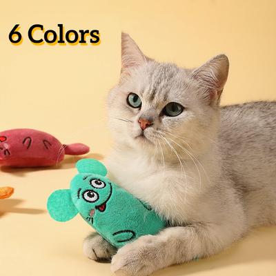 Cute Cat Toys Funny Interactive Plush Cat Toy Mini Teeth Grinding Toys Kitten Chewing Squeaky Toy Pets Accessories