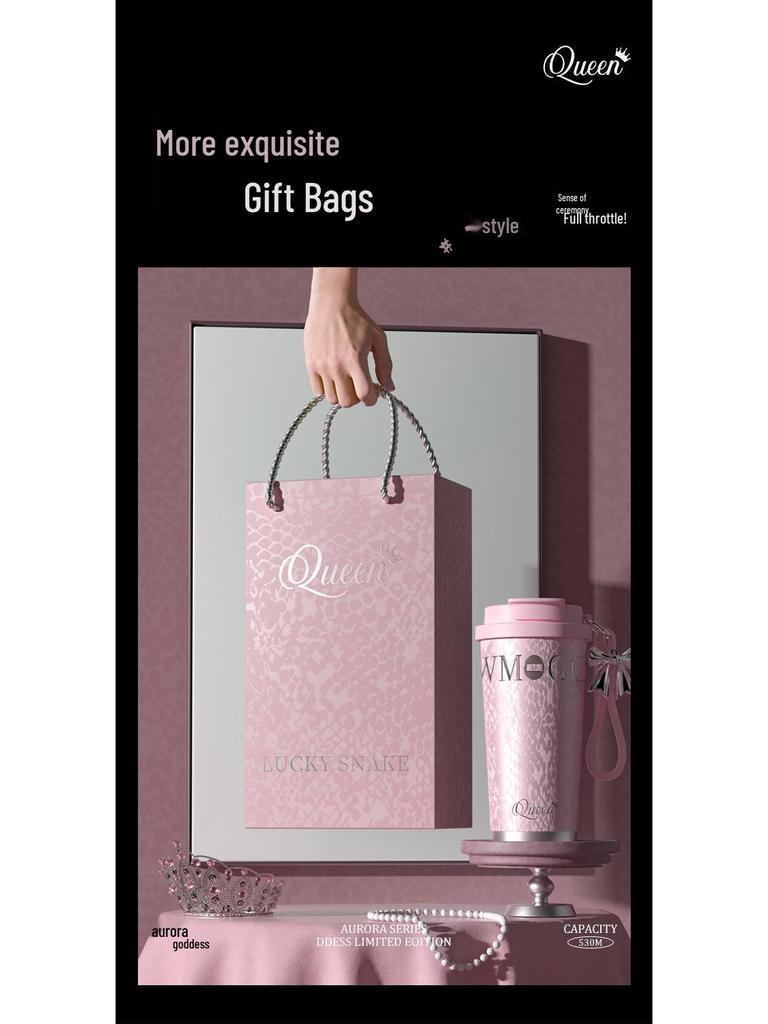 Goddess Ceramic 316 Insulated Coffee/Water Gift Cup with Straw