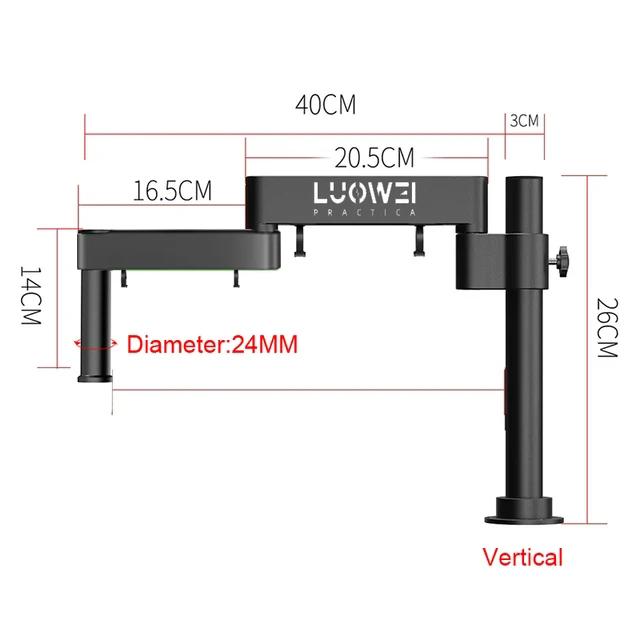 

Luowei Microscope Articulating Arm Bracket Rotatable Universal Stand Stereo Trinocular Microscope Camera Phone Repair