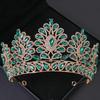 Corona Nuziale di Cristallo di Lusso Tiara da Sposa Barocca con Strass Copricapo Diadema da Regina Accessori per Banchetto Compleanno Matrimonio