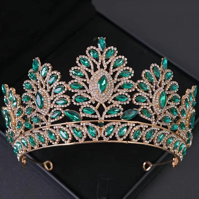 Corona Nuziale di Cristallo di Lusso Tiara da Sposa Barocca con Strass Copricapo Diadema da Regina Accessori per Banchetto Compleanno Matrimonio