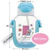 Skater Water Bottle with Straw 530ml Straw Water Bottle One Push Children's Doraemon Line Design Sanrio PDSH6DX-A
