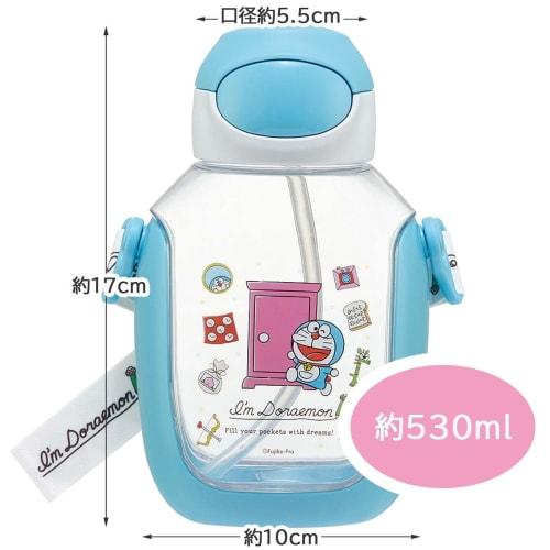 Skater Water Bottle with Straw 530ml Straw Water Bottle One Push Children's Doraemon Line Design Sanrio PDSH6DX-A