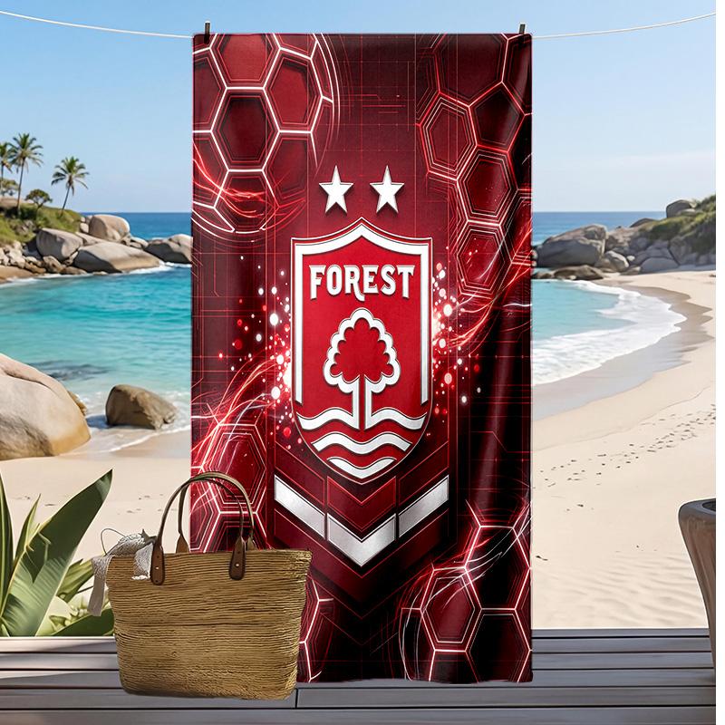Toalla de Playa con Estampado de Fútbol Nottingham Forest, Toalla Grande Suave de Secado Rápido para Playa, Camping, Natación