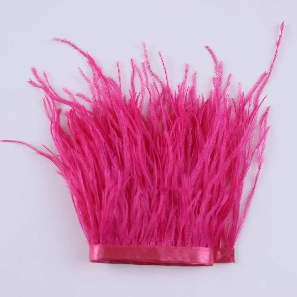 Feather53 Color Ostrich Feather Trim Ribbon 10-15cm 1M for Crafts Wedding Dresses Carnival Costume Home Decoration Sewing Accessories