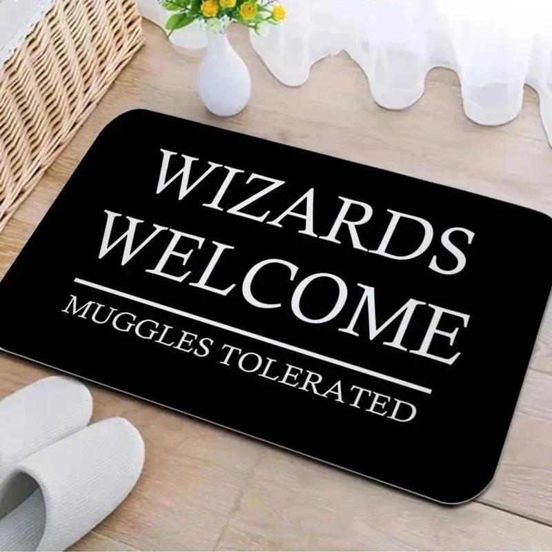Welcome Muggles Entrance Mat Living Room Floor Decoration Carpet Non-Slip Easy To Clean Area Rug Home Office Washable Doormats