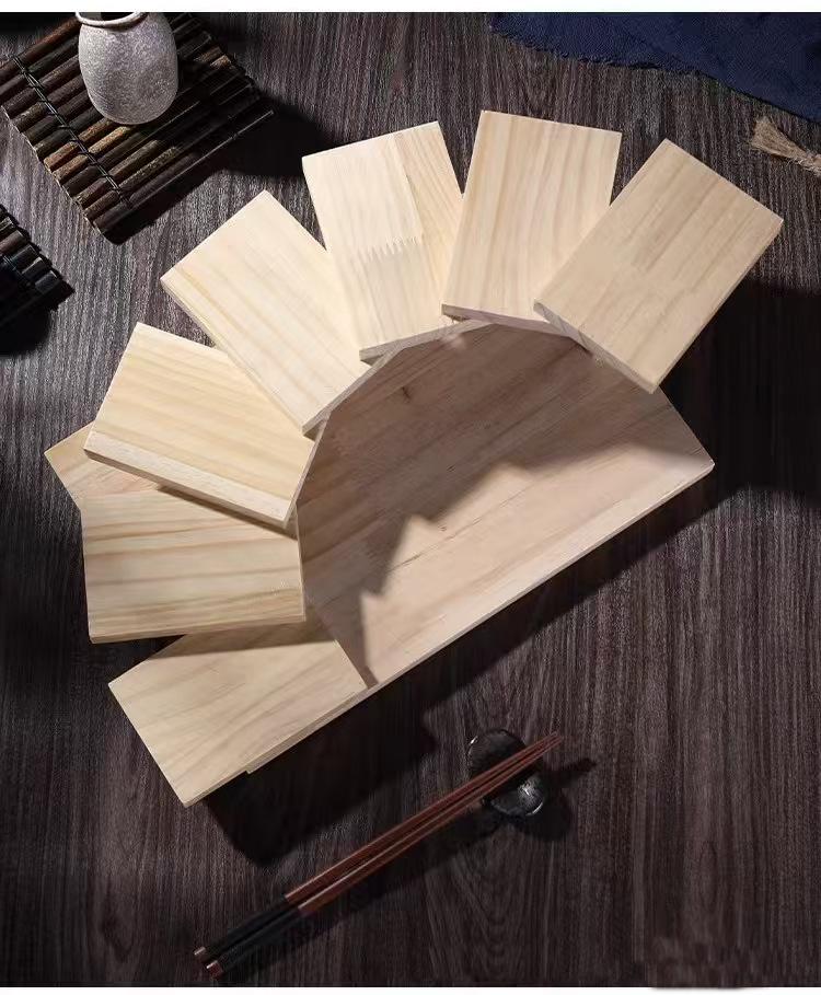 Artistic Wooden Tiered Platter for Sushi, Barbecue, and Hot Pot - Creative Restaurant Tableware Dish Plates