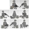 Fangnuo8pieces Of Military Building Blocks, Villains, Wild People, Assembled Small Particles Standing Dollsa
