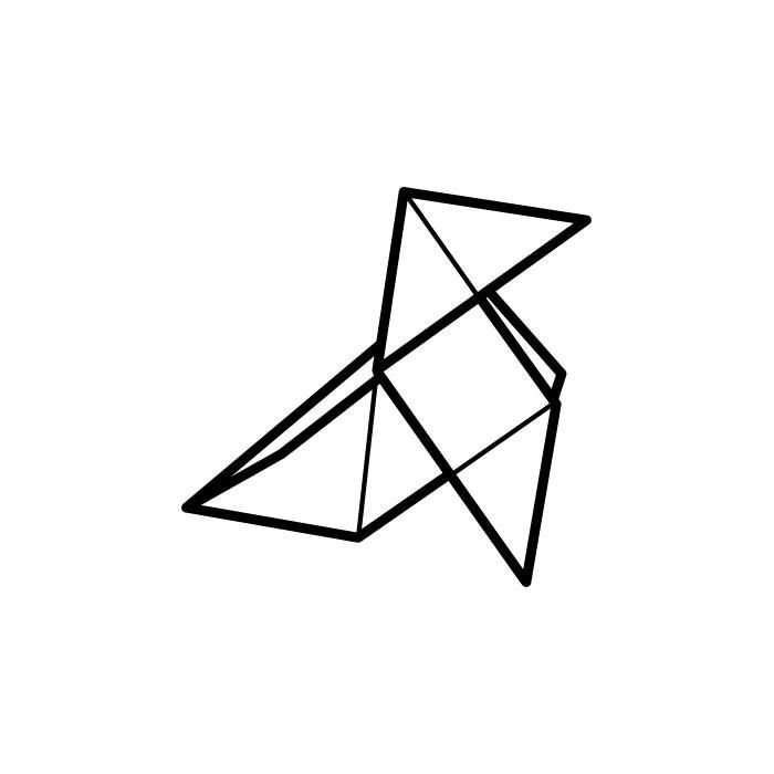 Tampon bois - poule origami