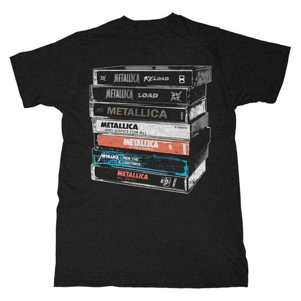 

Metallica T-Shirt Cassettes Rock Band New Black Official XL