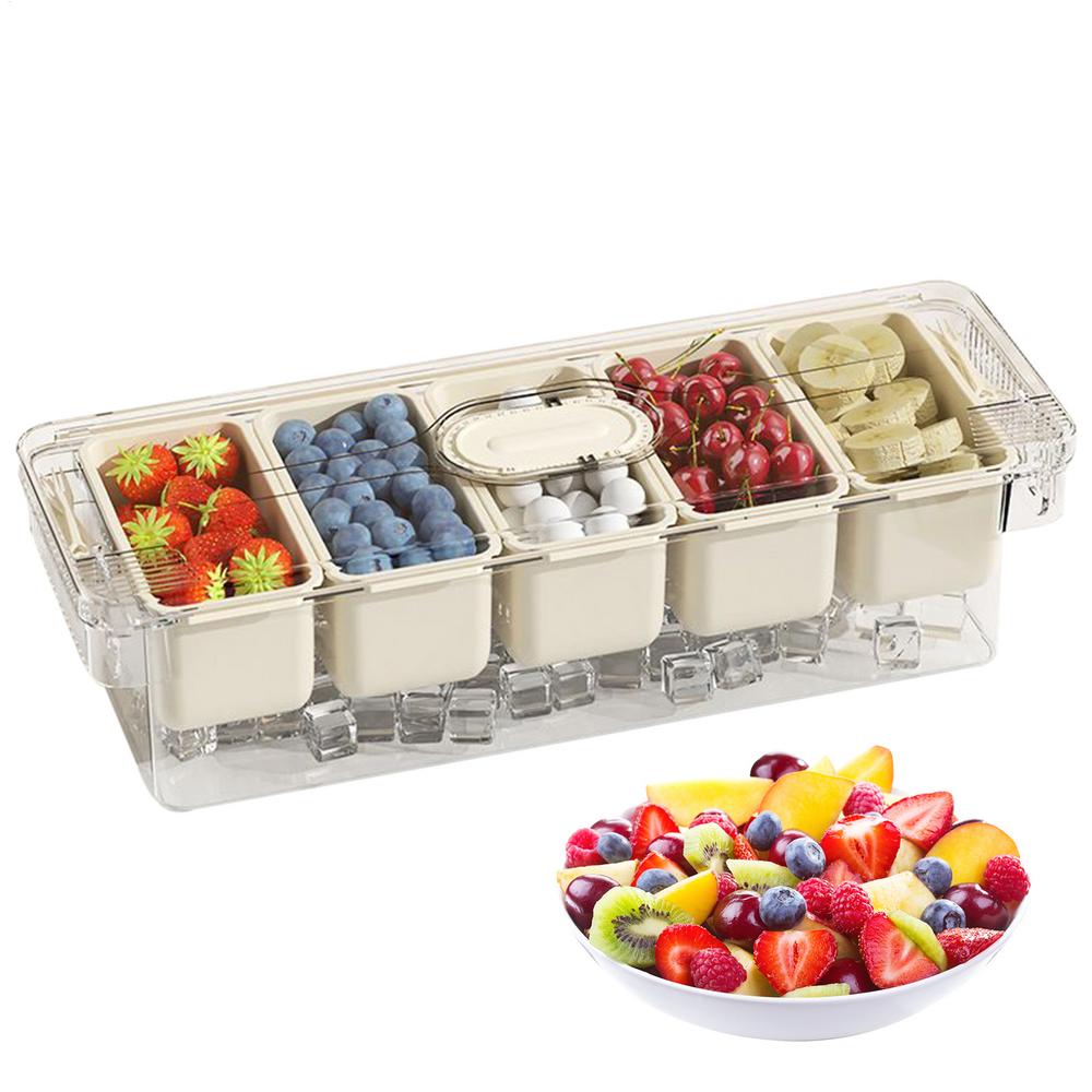 Condiment Containers Multifunctional Seasoning Containers 5 Compartments Reusable Kitchen Supplies Snack Organizer For Daily Use