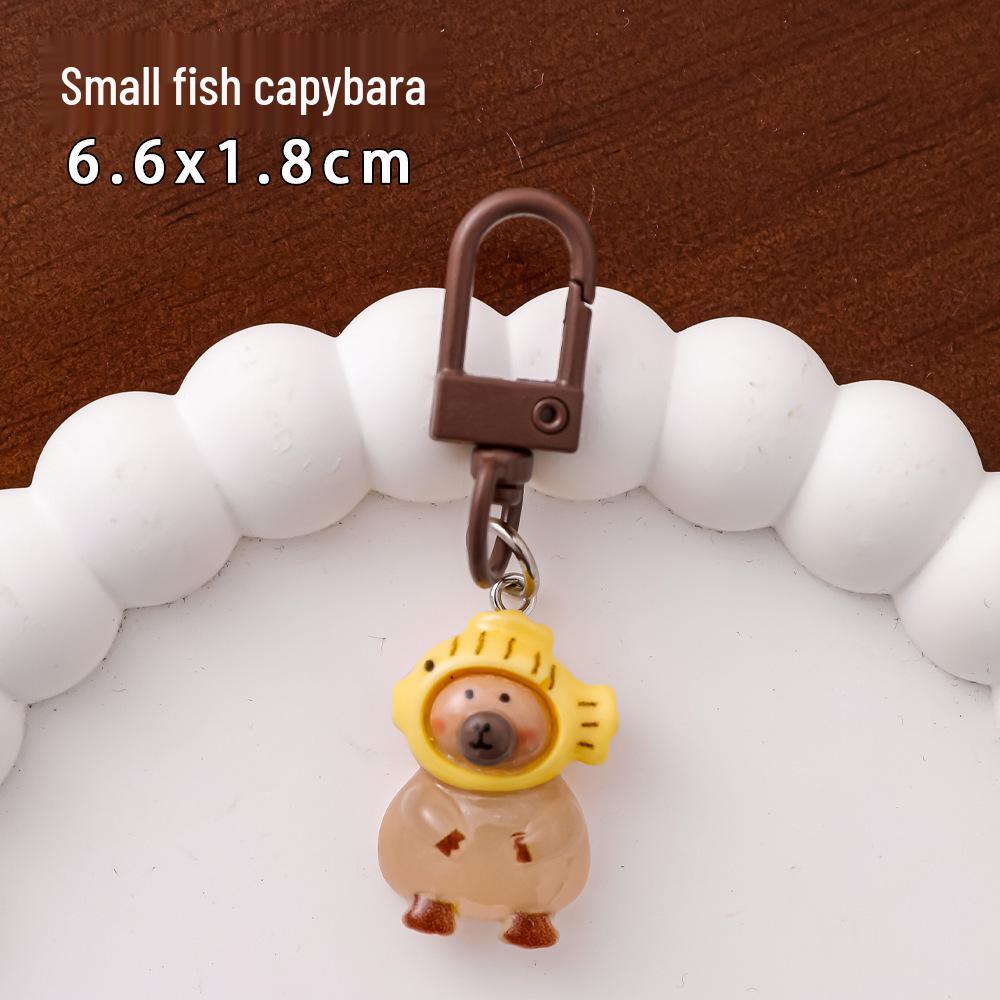 Leuchtender Cartoon Capybara Schlüsselanhänger: Niedlicher Harzanhänger & kleines Geschenk